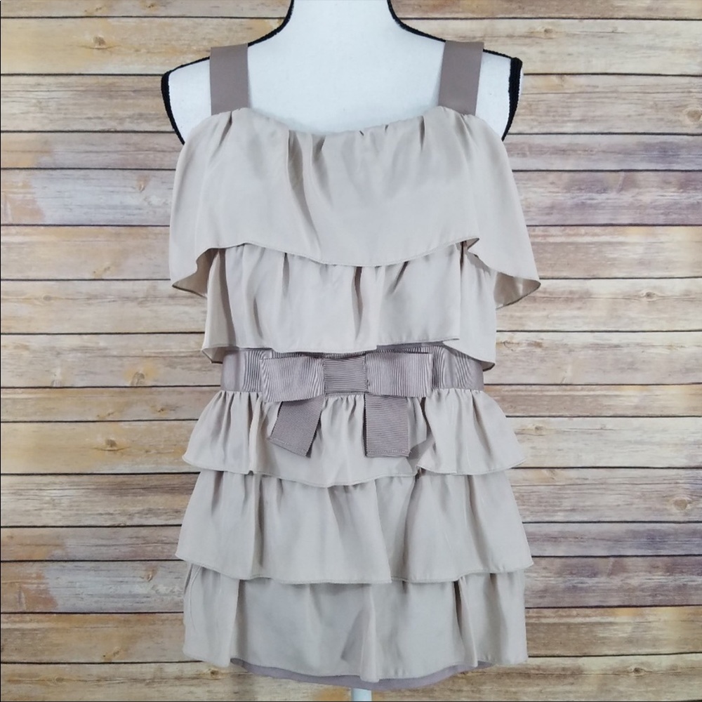 NWT Anthro Bordeaux L LARGE Ruffle Tank